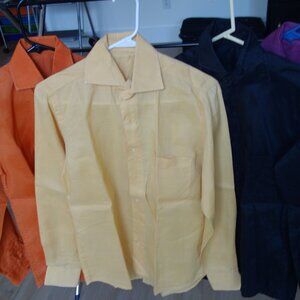 Tailored Stitched 4 Linen Size Small Men's Shirt: Orange, Yellow, Black, Purple